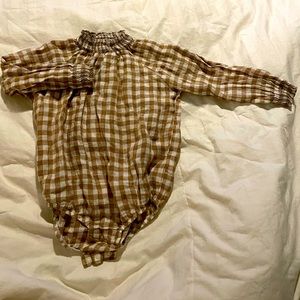 The Simple Folk Co; Gingham bodysuit; size 2-3 years